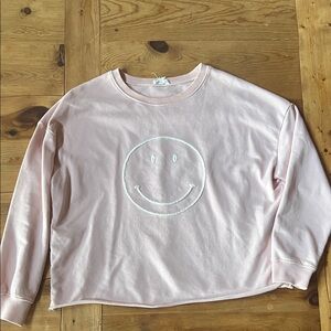 Newbury Kustom Light Pink Smiley Face Sweatshirt